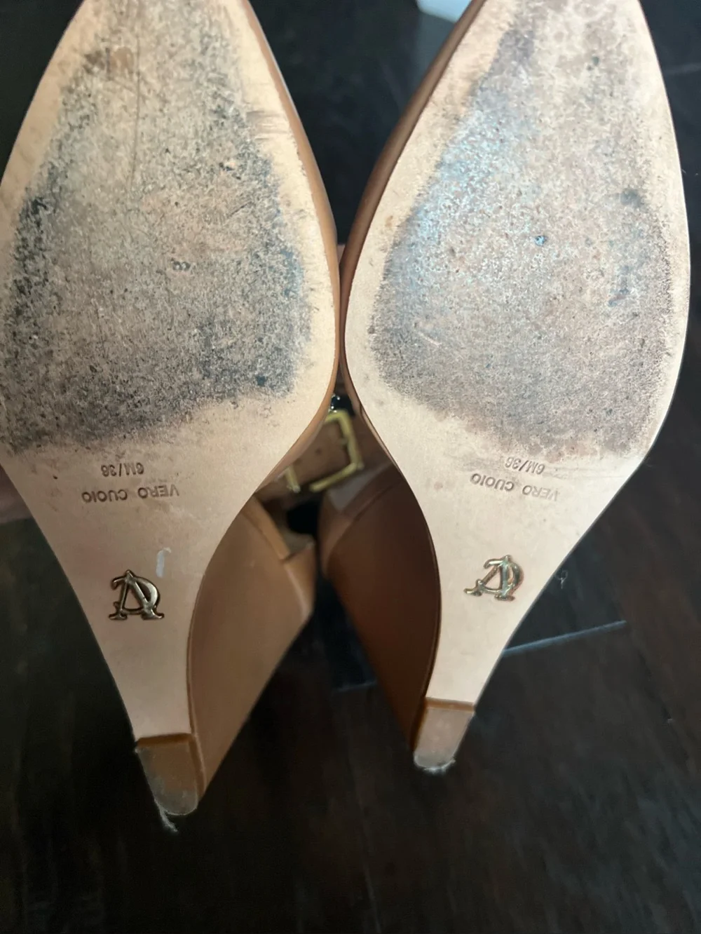Vince Camuto Signature VI-SOLANNA Ankle Strap Wedge Pumps Tan Nude 6M/36